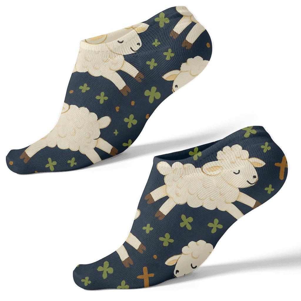 Starfield-Sheep Meadow Mosaic comfortable cotton ankle socks