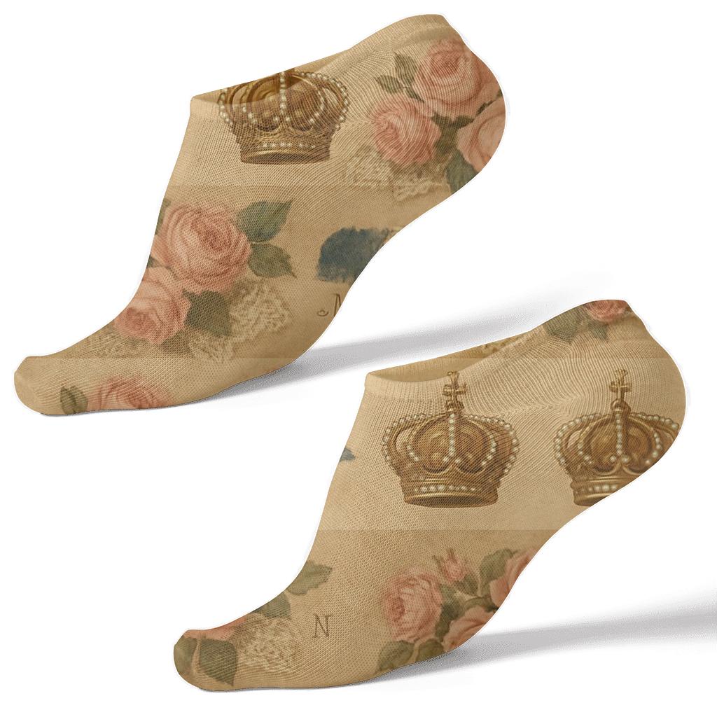 Crown-and-Rose Mary-Collage Bands personalized ankle socks