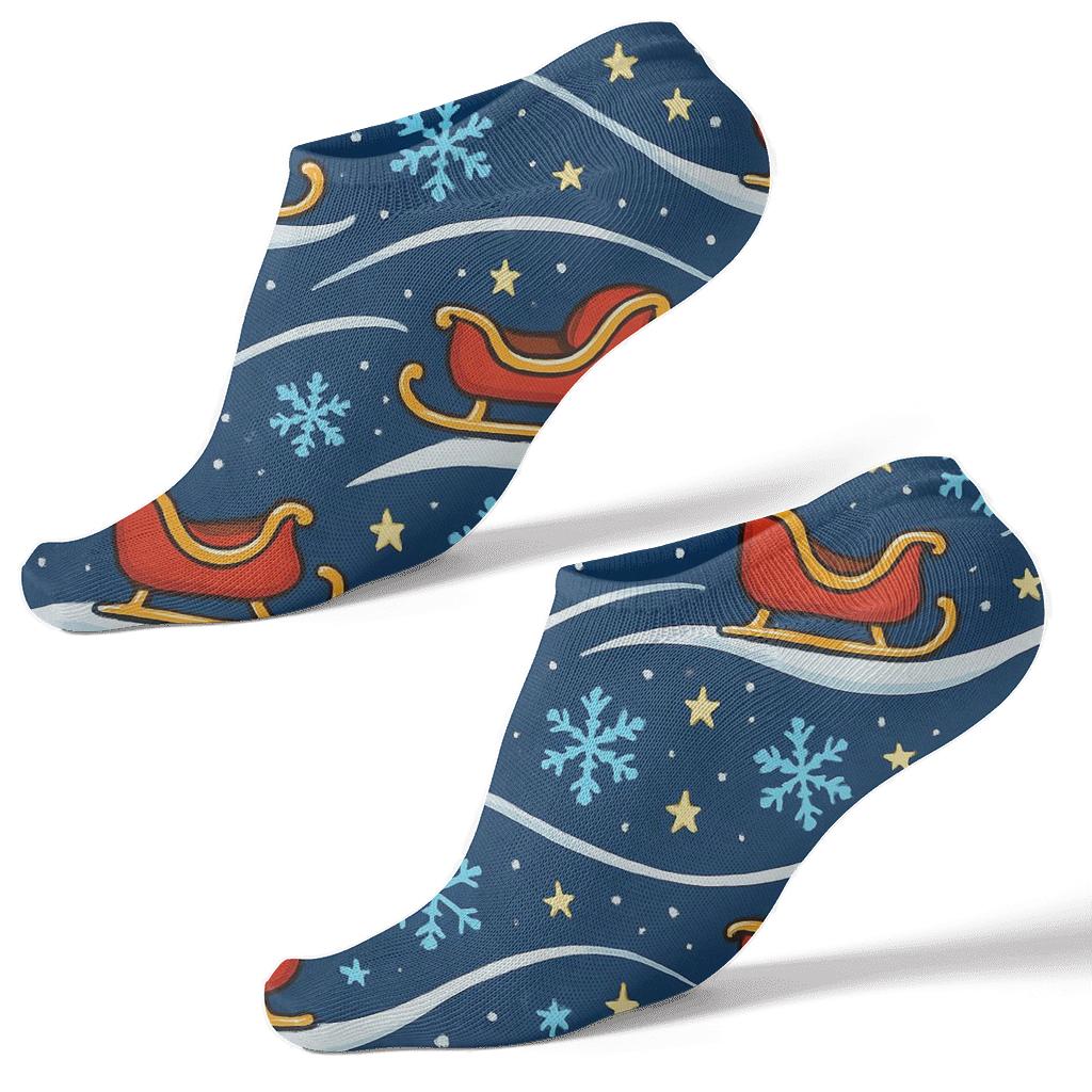 Sleigh Parade Constellation Over Winter Hills designer print ankle socks