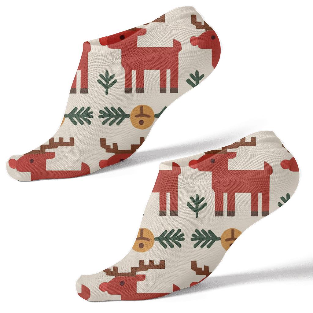 Folk-Reindeer Bell Garland Bands personalized ankle socks