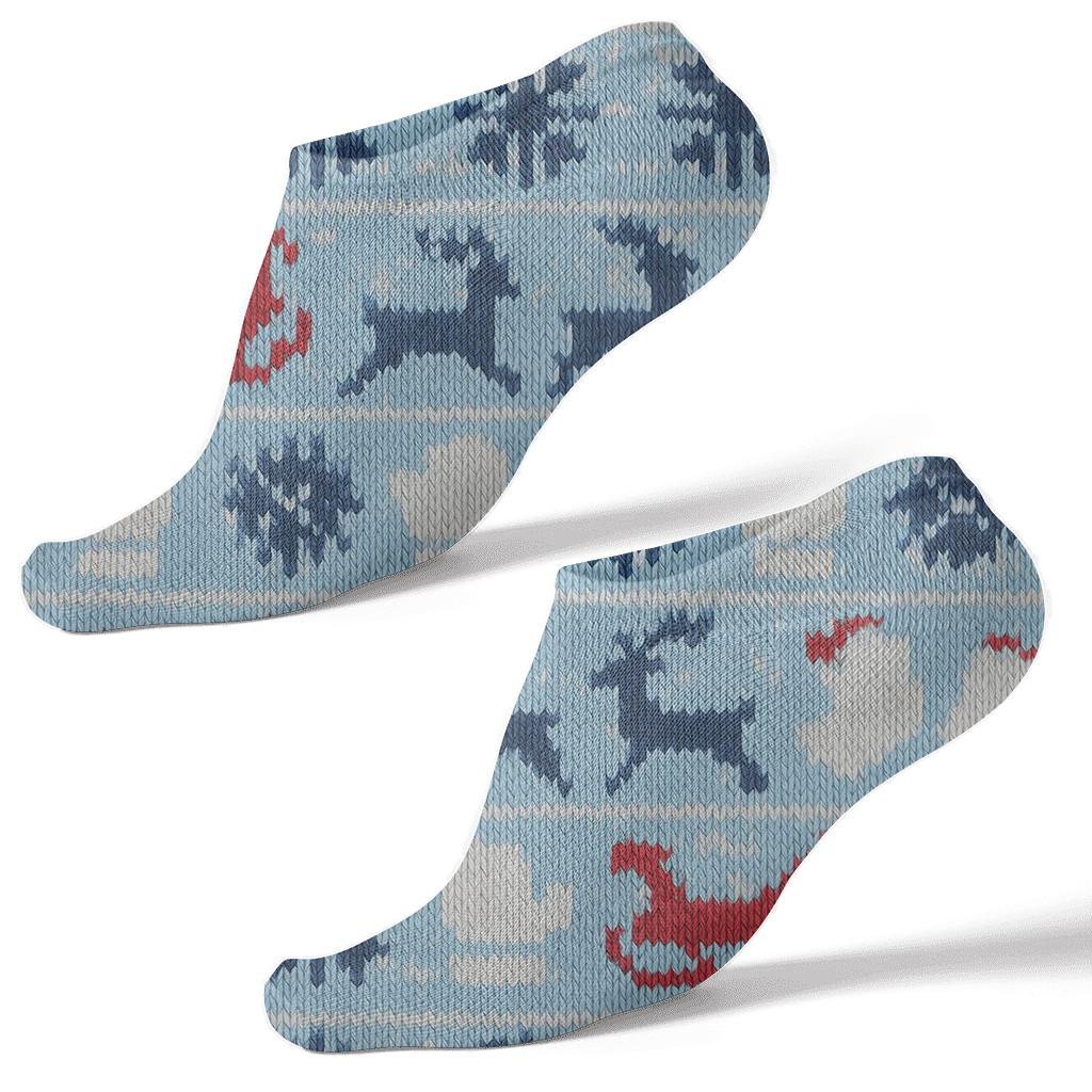 Frostline Trails Cozy Pattern Sleigh Edition premium sports ankle socks