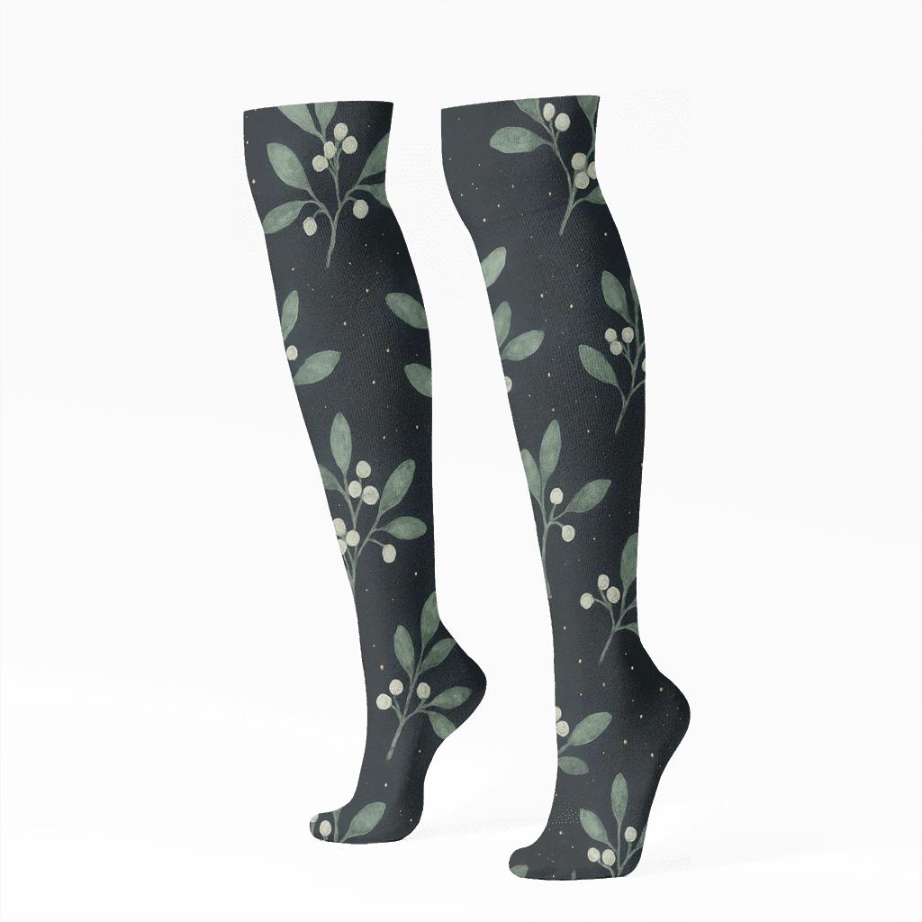 Midnight Mistletoe Constellation soft everyday knee-high socks