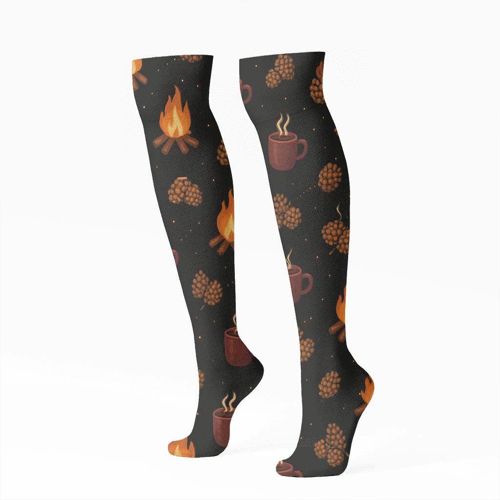 Midnight Campfire Constellation Scatter personalized knee-high socks