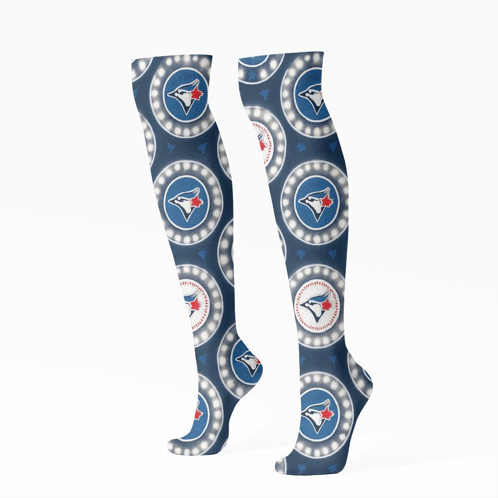 Stadium Halo Lights In Blue Jays Rhythm premium sports knee-high socks
