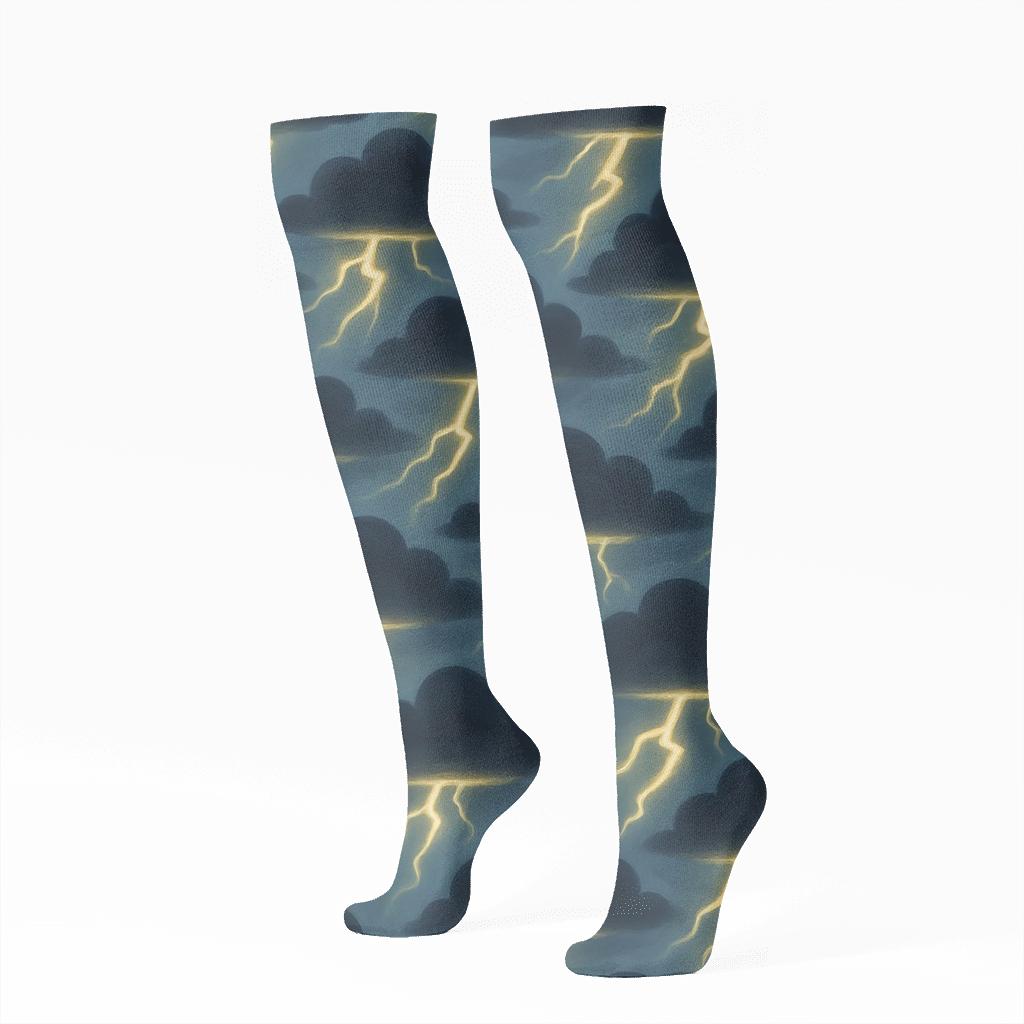 Thundercloud Arc Bands comfortable cotton knee-high socks