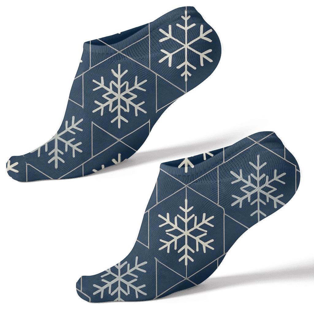 Geometric Snowflake Xmas Tessellation soft everyday ankle socks