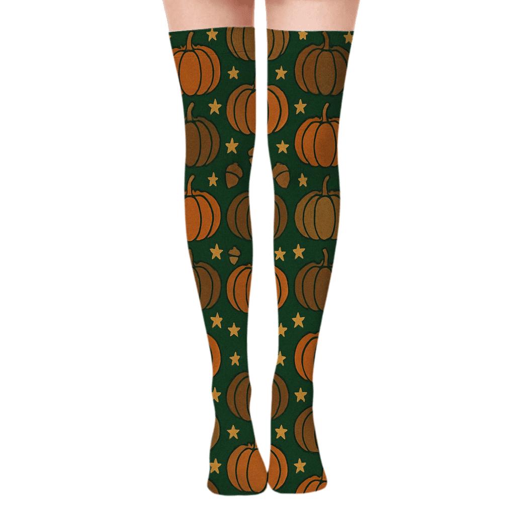Pumpkin Patch Chevron Rhythm stylish fashion over-the-knee socks