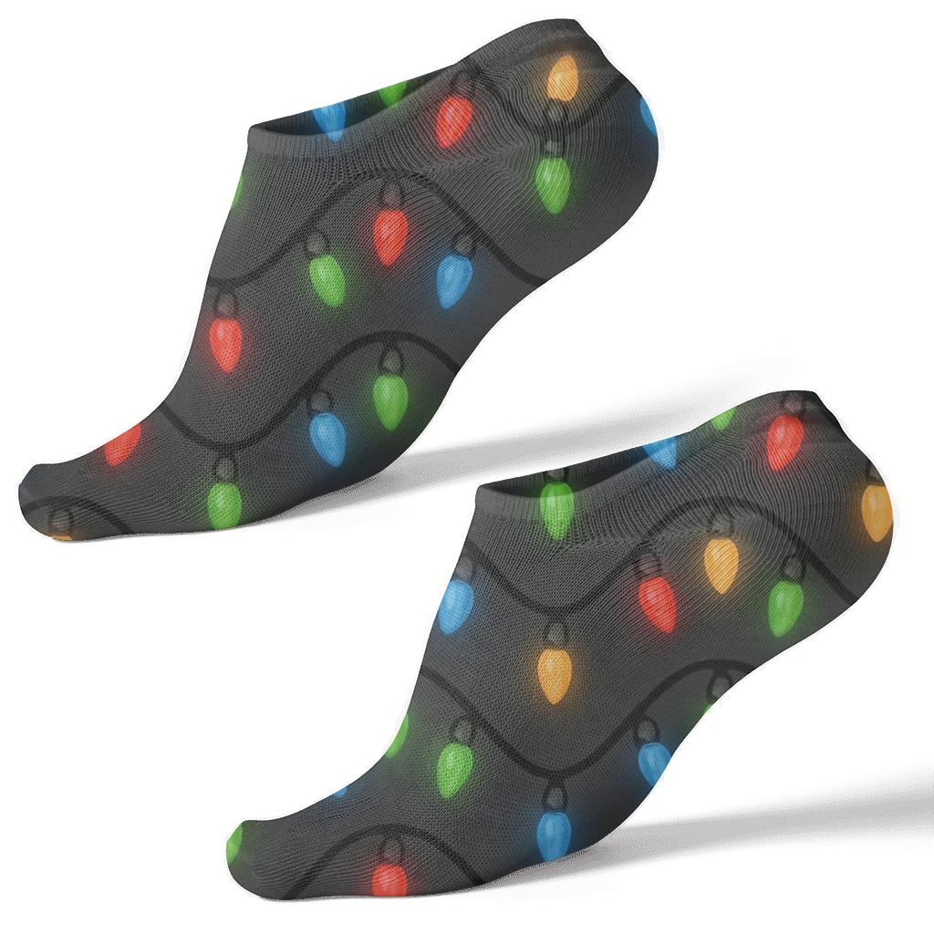 Holiday Lights Zigzag String Dance premium sports ankle socks
