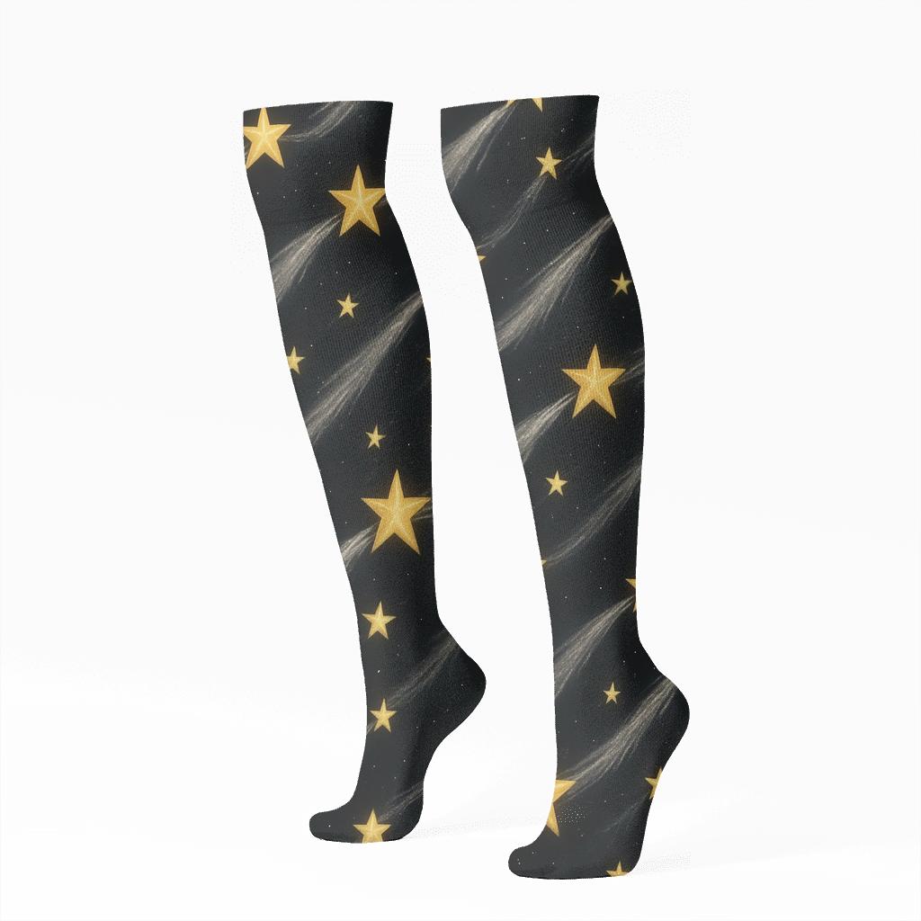 Midnight Comet Tail Array Star Of Bethlehem Edition stylish athletic knee-high socks