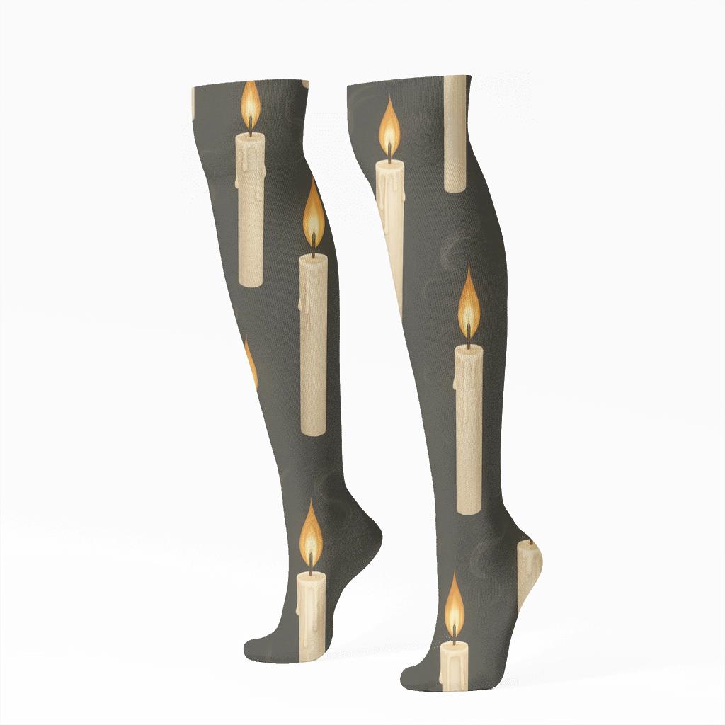 Drifting Pillars In Evening Candle personalized knee-high socks