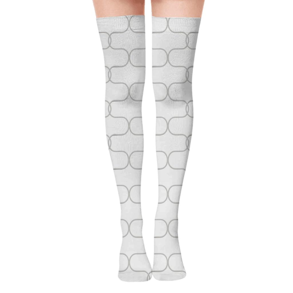 Orbit Chain Tessellation comfortable cotton over-the-knee socks