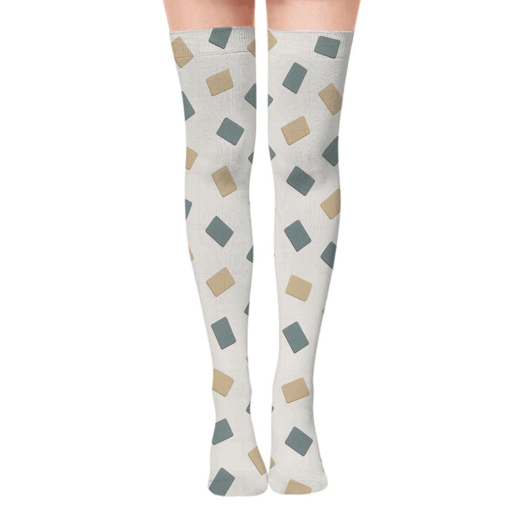 Asteroid Tile Scatter comfortable cotton over-the-knee socks
