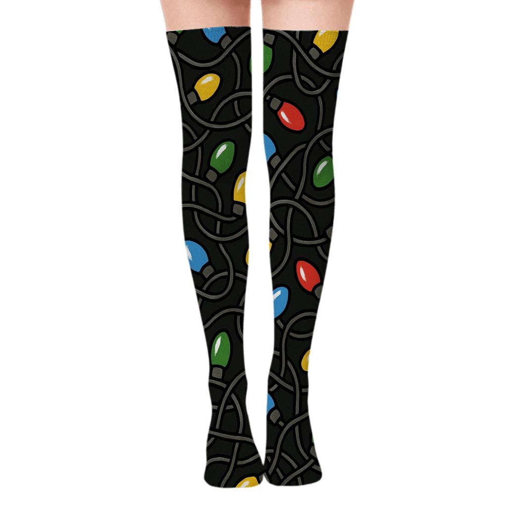 Candy Strand Cartoon Glow comfortable cotton over-the-knee socks