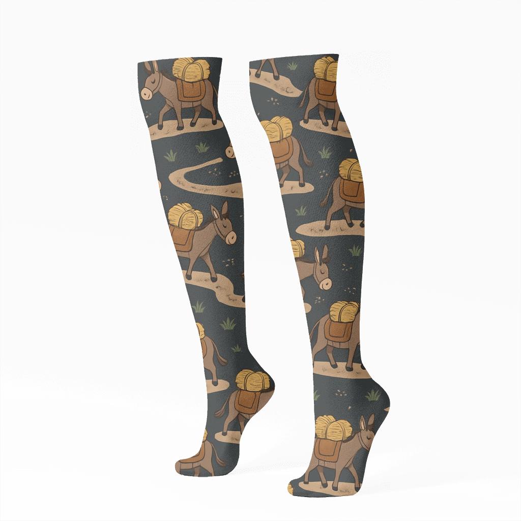 Stardust Pack Caravan Pattern Donkey soft everyday knee-high socks