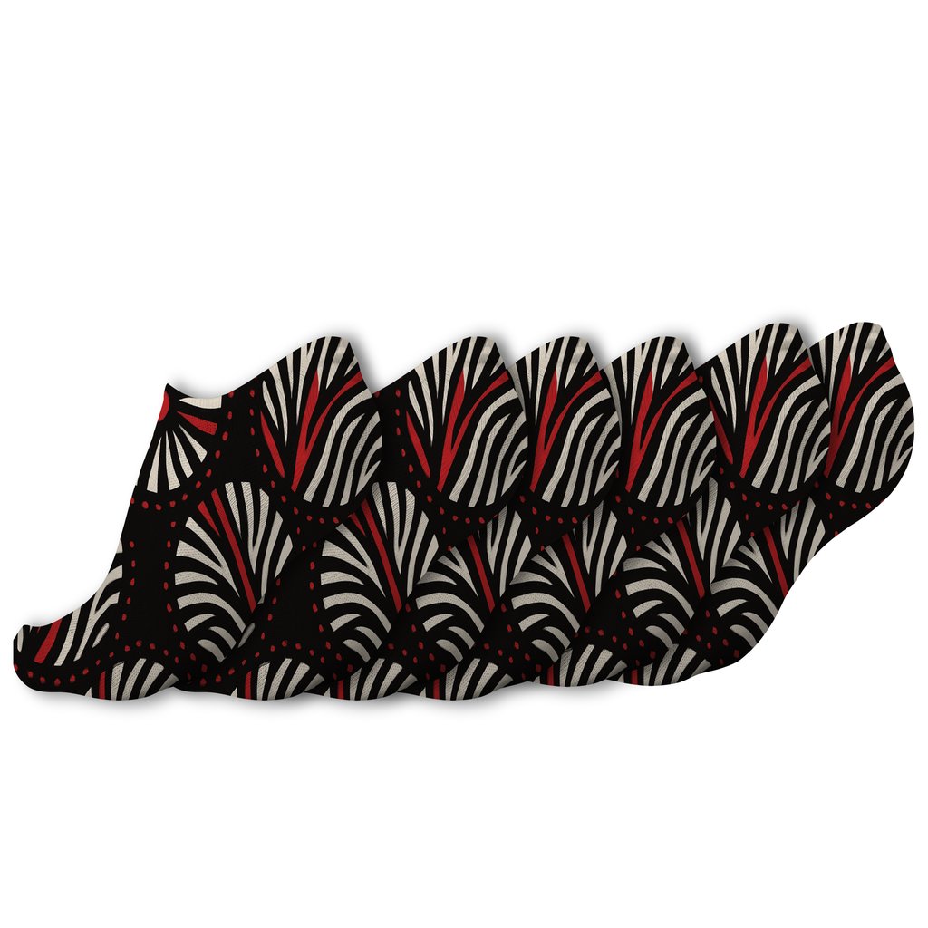 Crimson Accent Zebra Stripe Constellation premium sports ankle socks