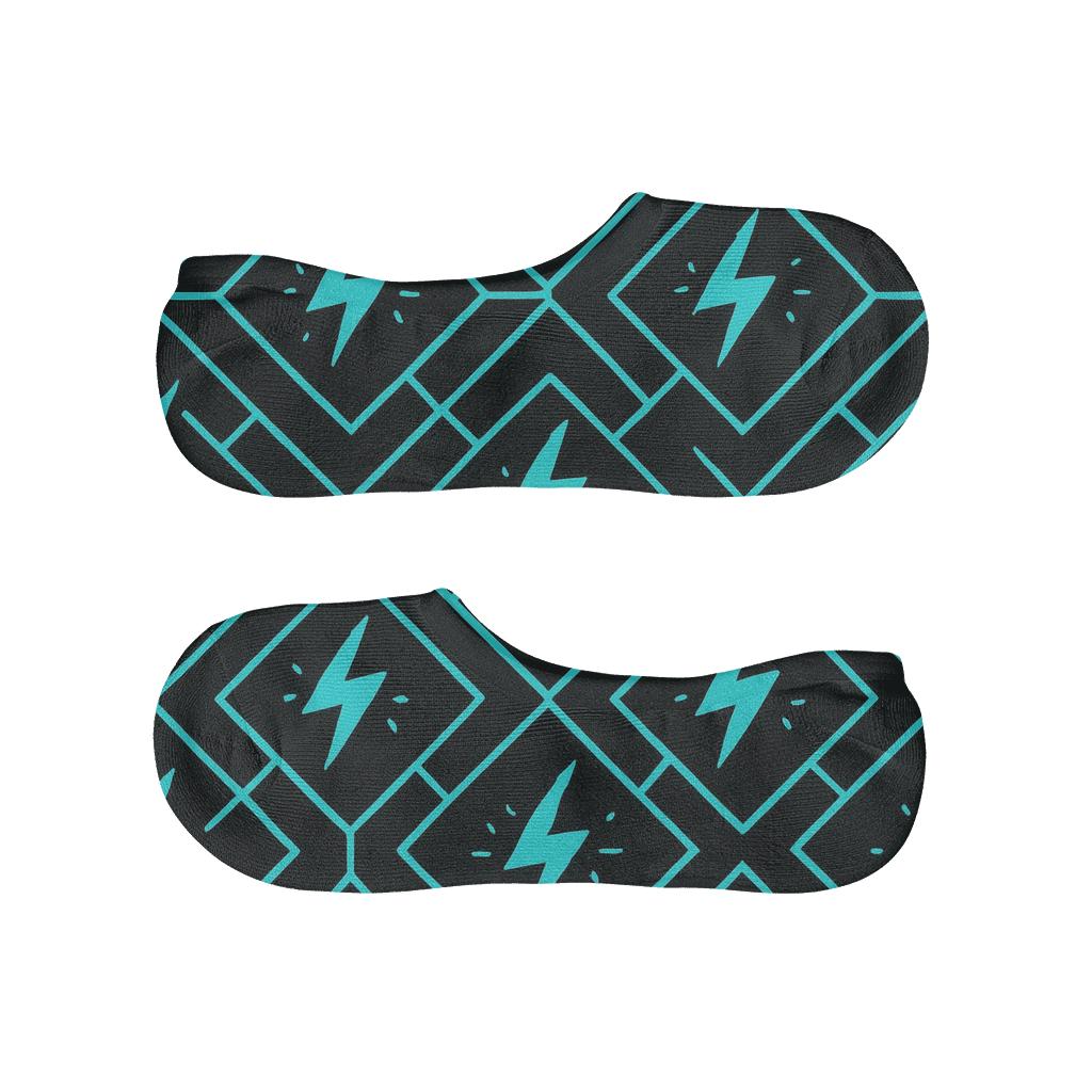 Neon Bolt Circuit Lattice comfortable invisible socks