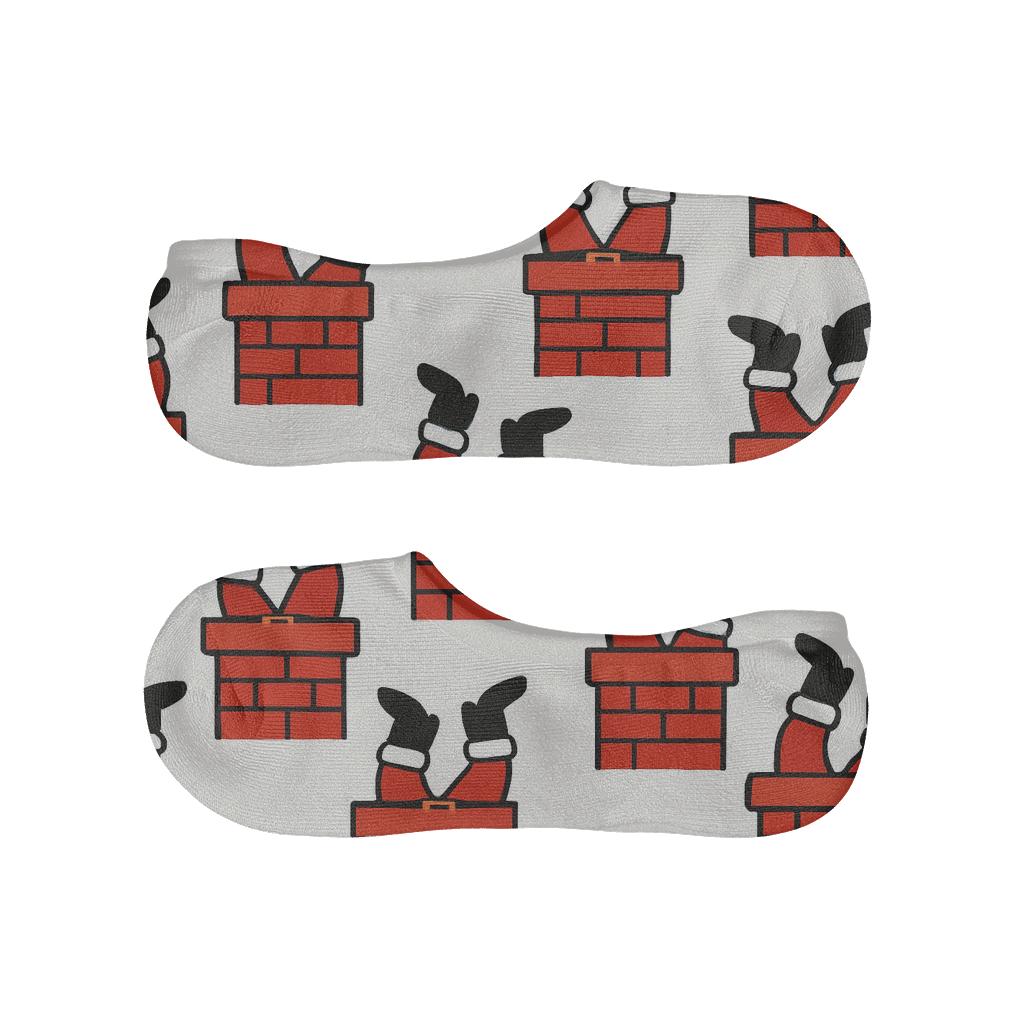 Chimney Tiles With Santa Silhouette Repeat anti-slip no-show socks