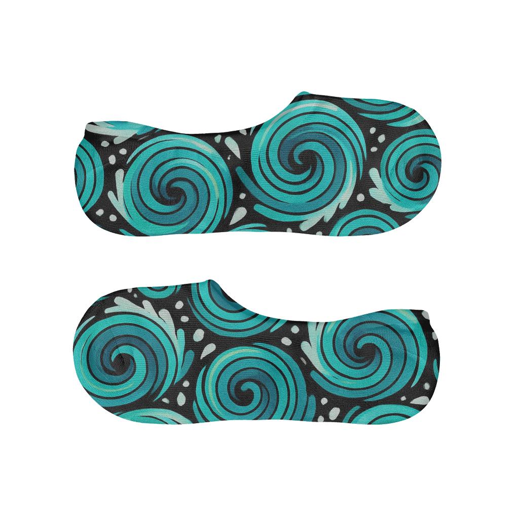 Midnight Whirlpool Mosaic low cut no-show socks