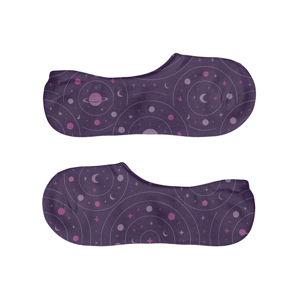 Orbital Planet Mandala On Cosmic Purple personalized invisible socks