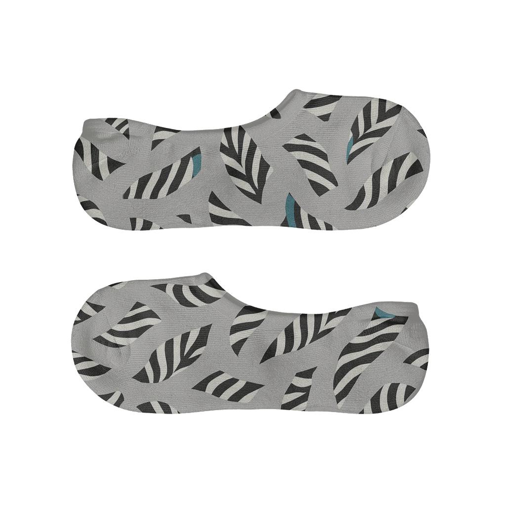Teal Accent Broken Zebra Stripe Scatter breathable seamless no-show sockscustom no-show socks
