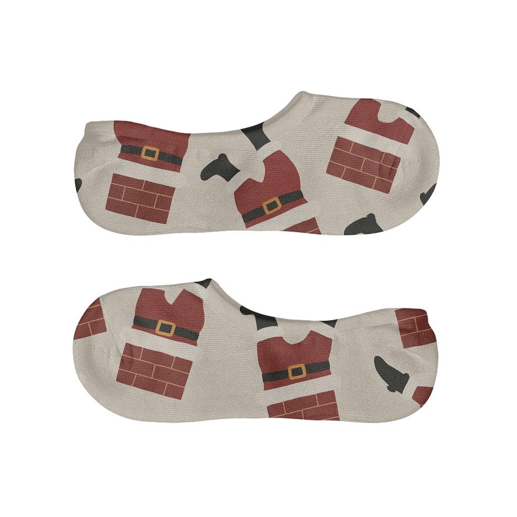 Chimney Shuffle Pattern Santa Edition low cut no-show socks