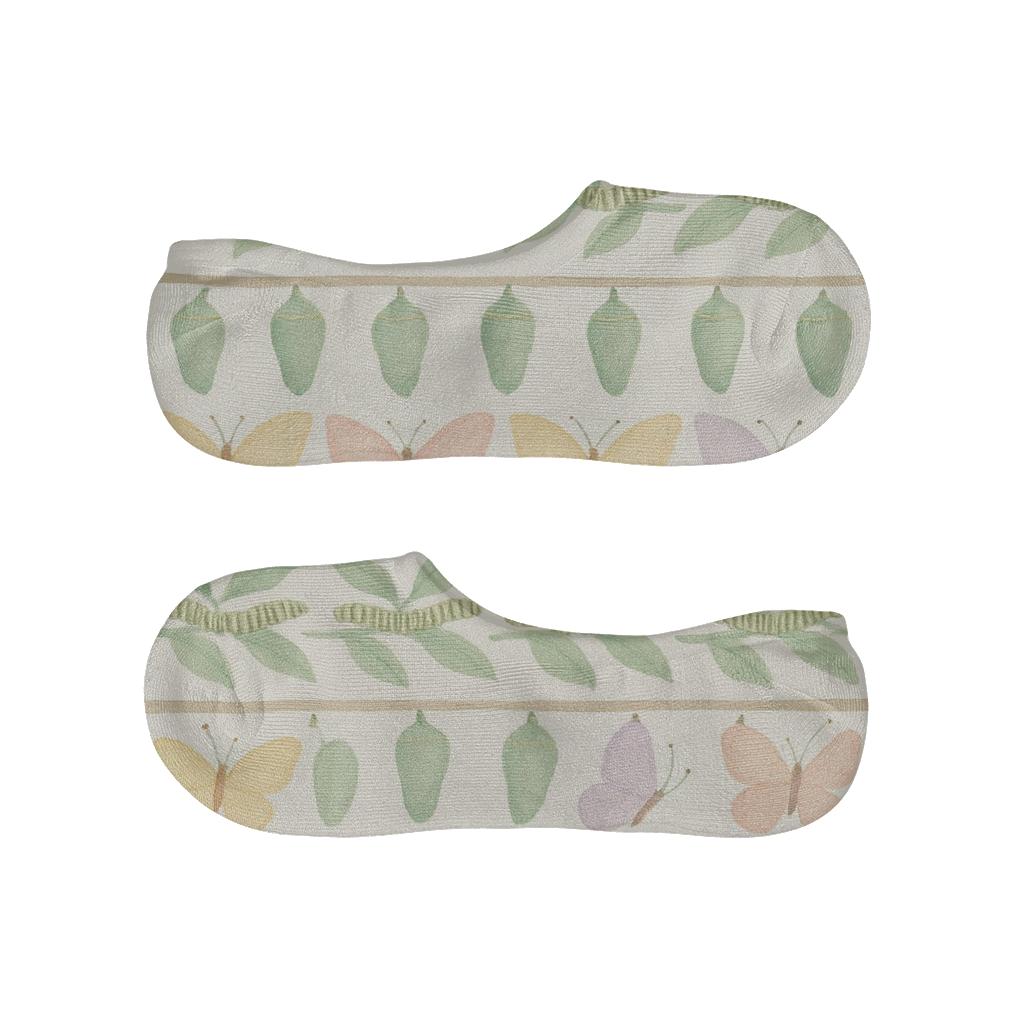 Pastel Garden Caterpillar To Chrysalis Strip personalized no-show socks
