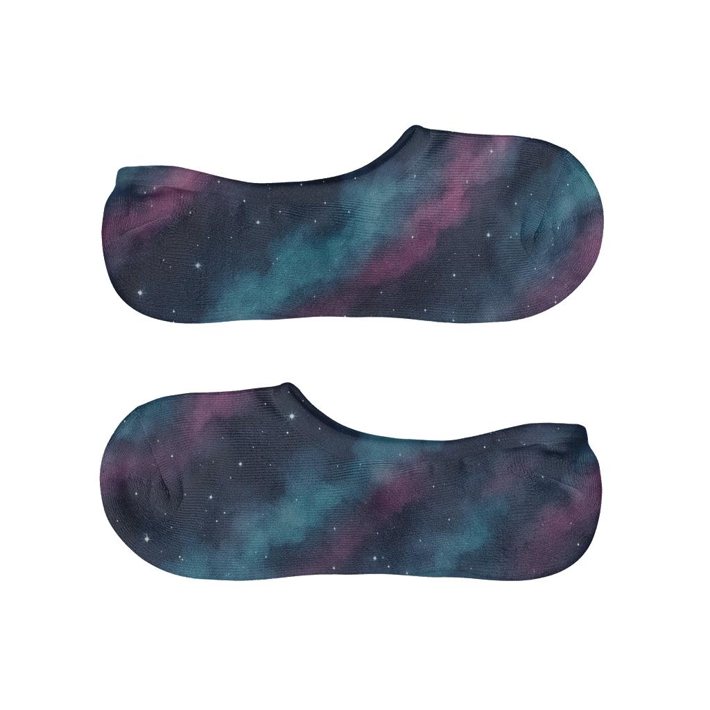 Nebula Veil Starfield On Gradient Night soft cotton no-show socks