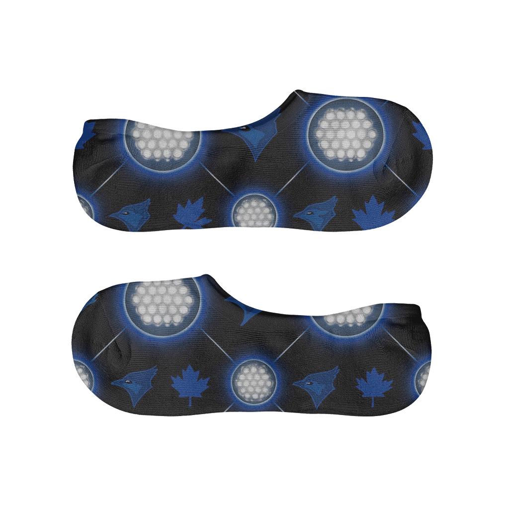 Stadium Light Lattice (Blue Jays Inspired) designer print no-show socks