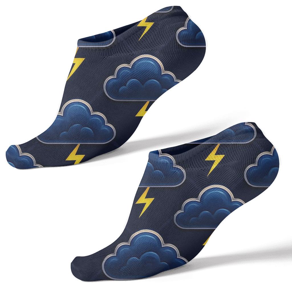 Indigo Thundercloud Lattice custom ankle socks