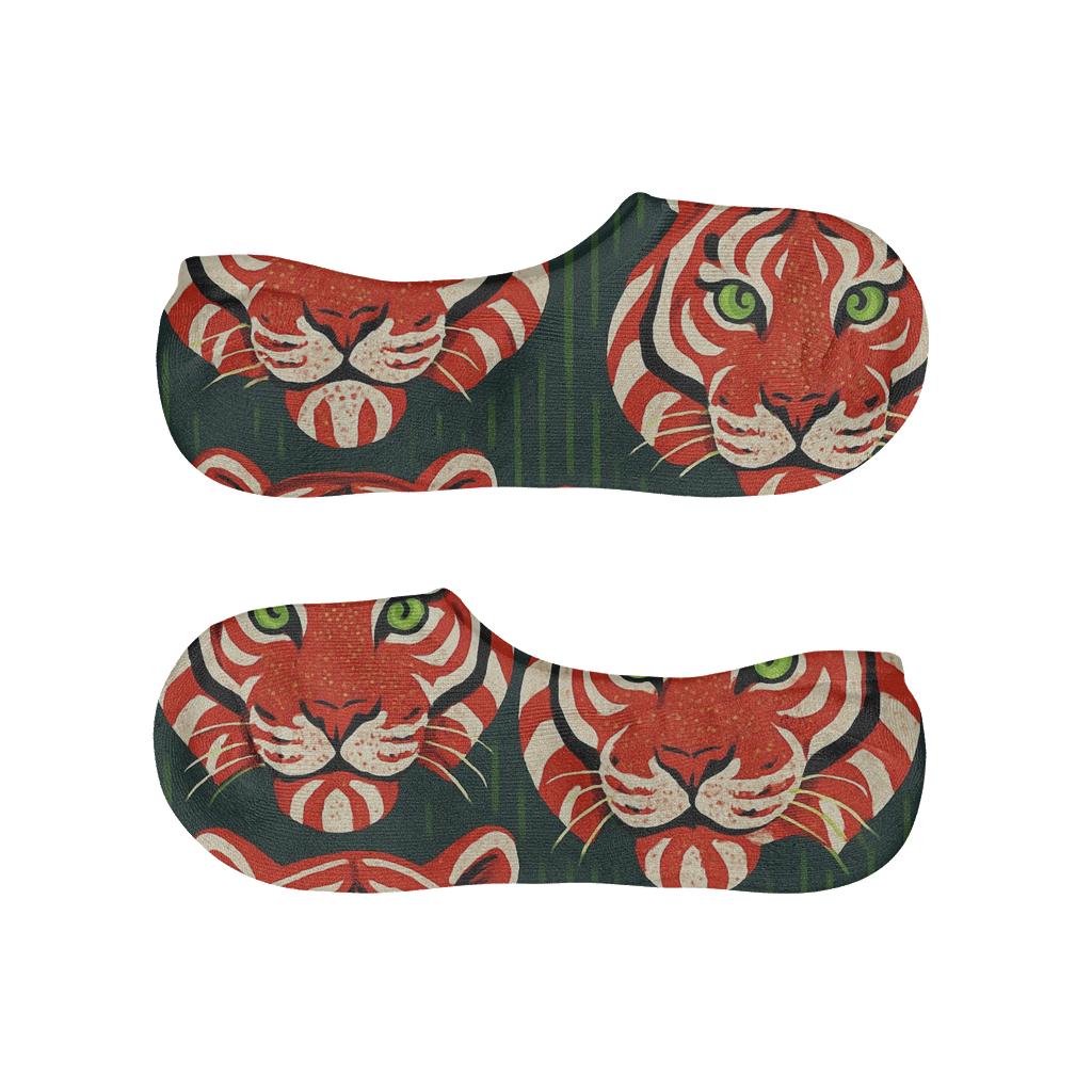 Candy Cane Tiger Stripe Repeat soft cotton no-show socks