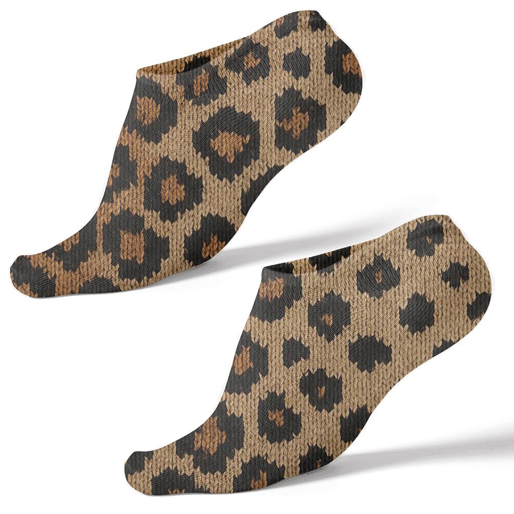 Tawny Knitted Leopard Fade soft everyday ankle socks