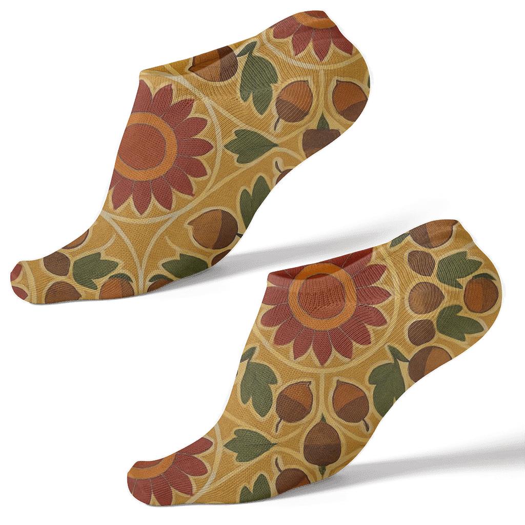 Sunflower Ring Tessellation On Harvest Gold personalized ankle socks