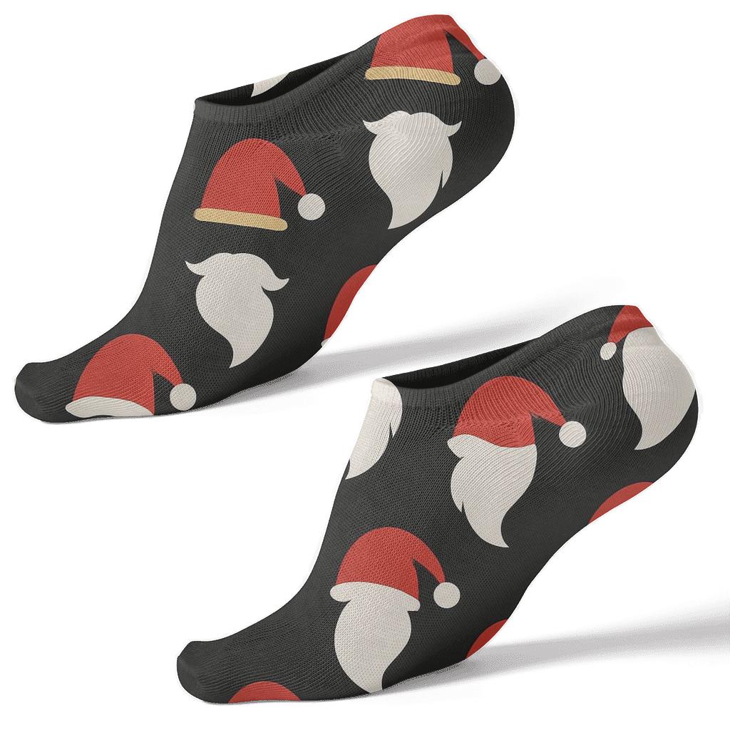 Beard-and-Hat Santa Motif Cascade soft everyday ankle socks
