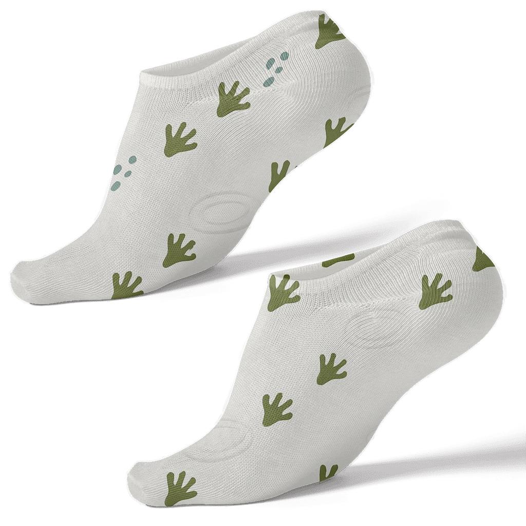 Frog Footprint Rain Diagonal designer print ankle socks
