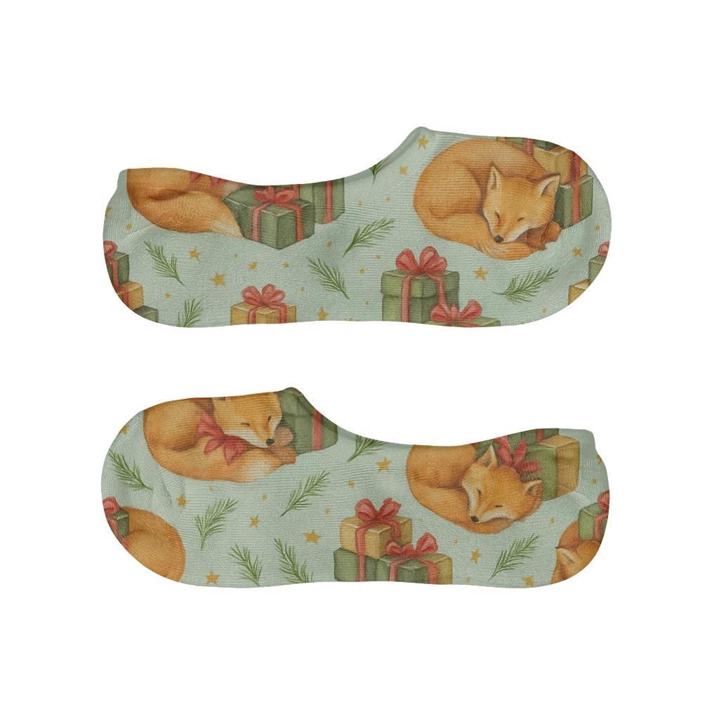 Fox In Gift Forest Scatter personalized invisible socks