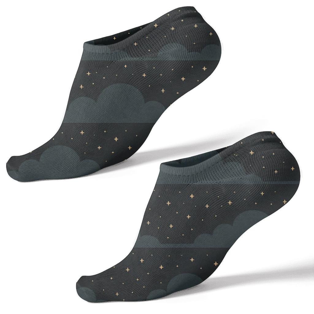 Midnight Star Cloud Stripe designer print ankle socks