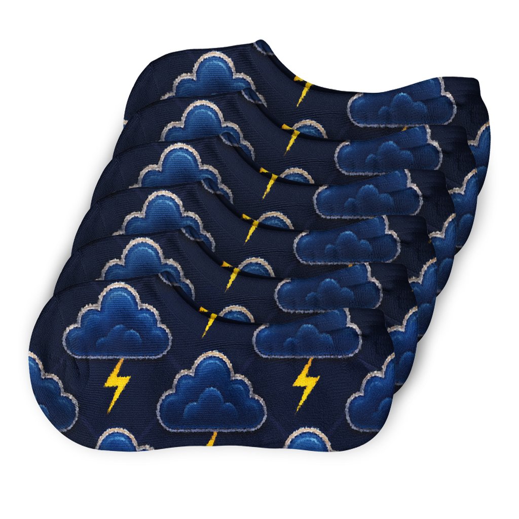 Indigo Thundercloud Lattice comfortable invisible socks