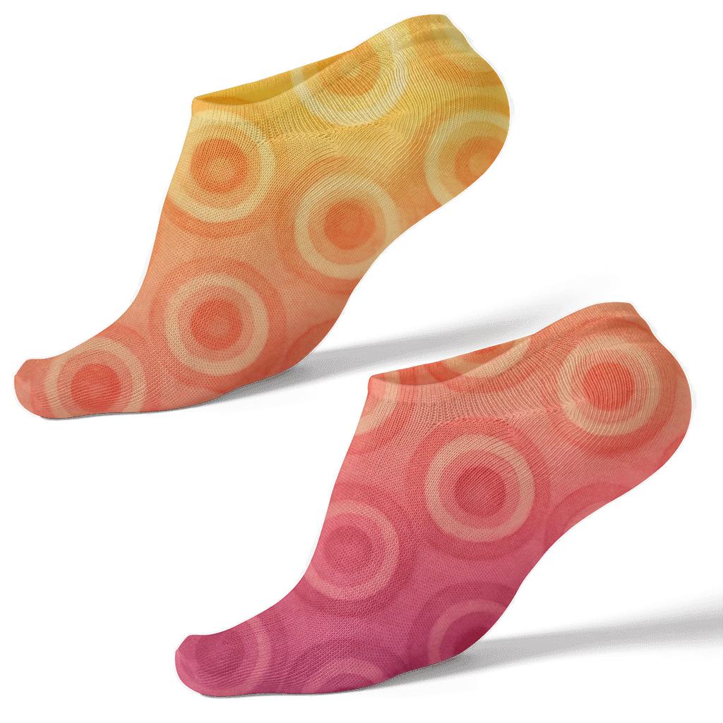 Sunset Ombre Bullseye Drift comfortable cotton ankle socks