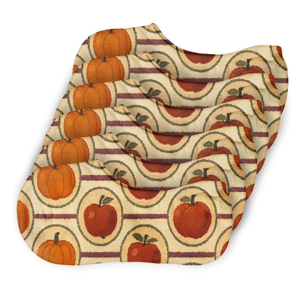 Pumpkin Patch Medallion Bands anti-slip no-show socks