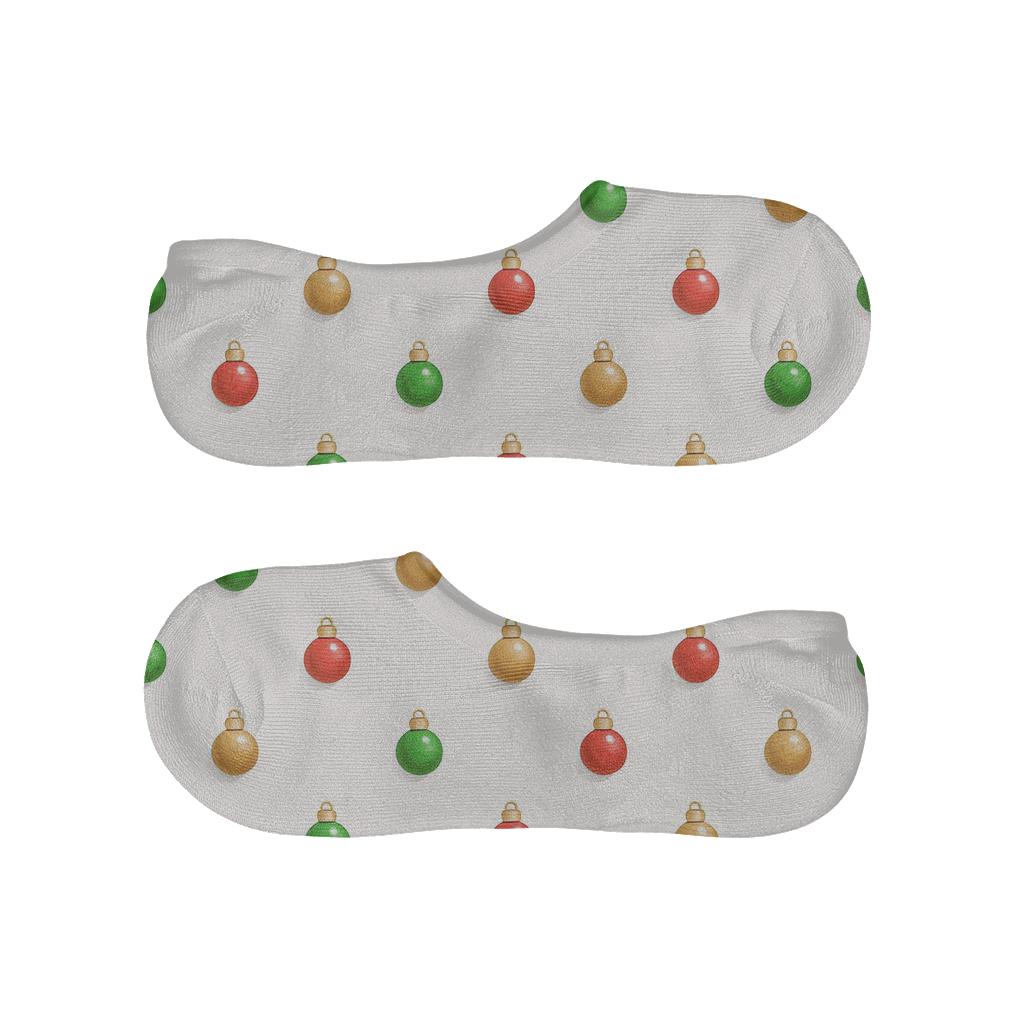 Minimal Christmas Ornament Dot Matrix soft cotton no-show socks