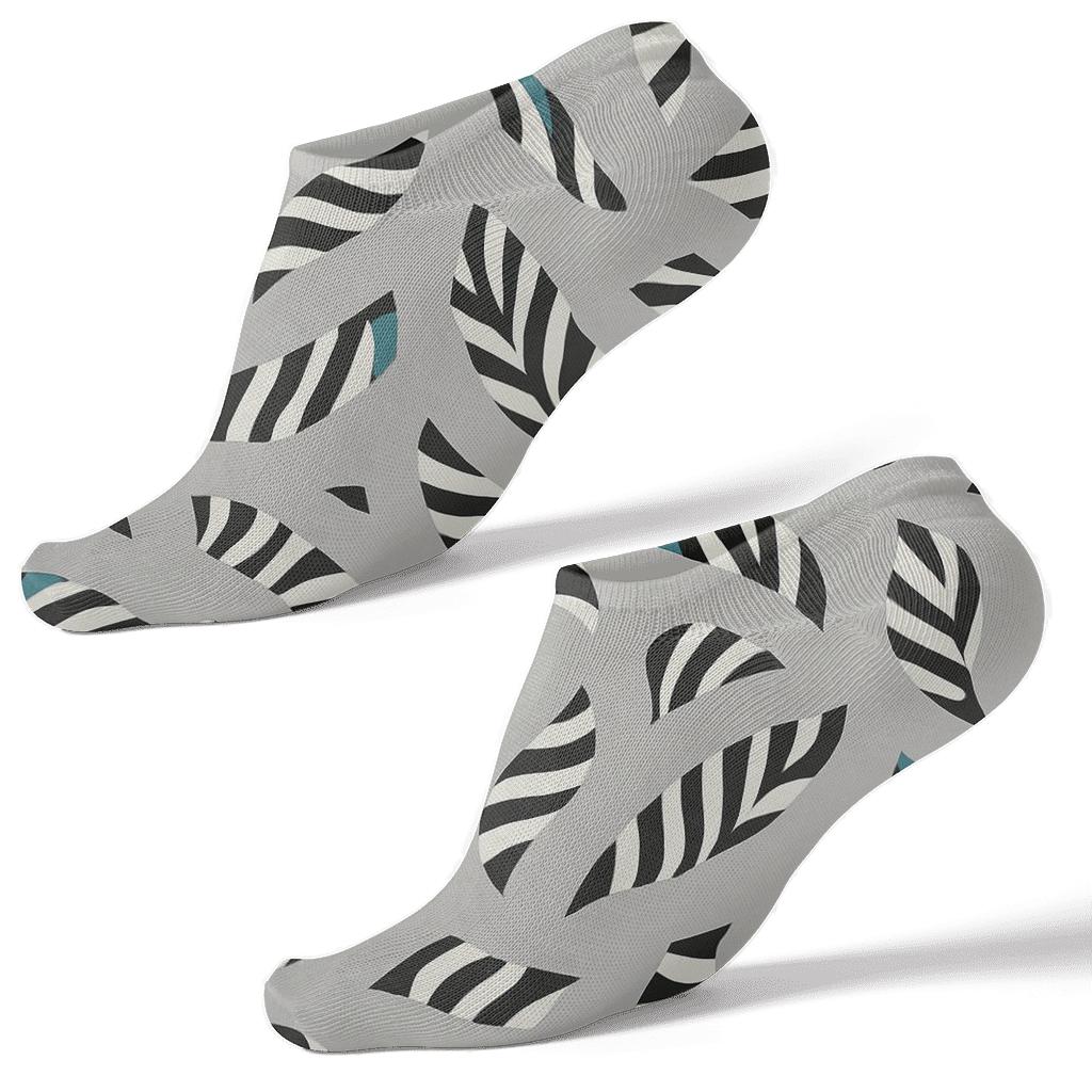 Teal Accent Broken Zebra Stripe Scatter trendy patterned ankle socks