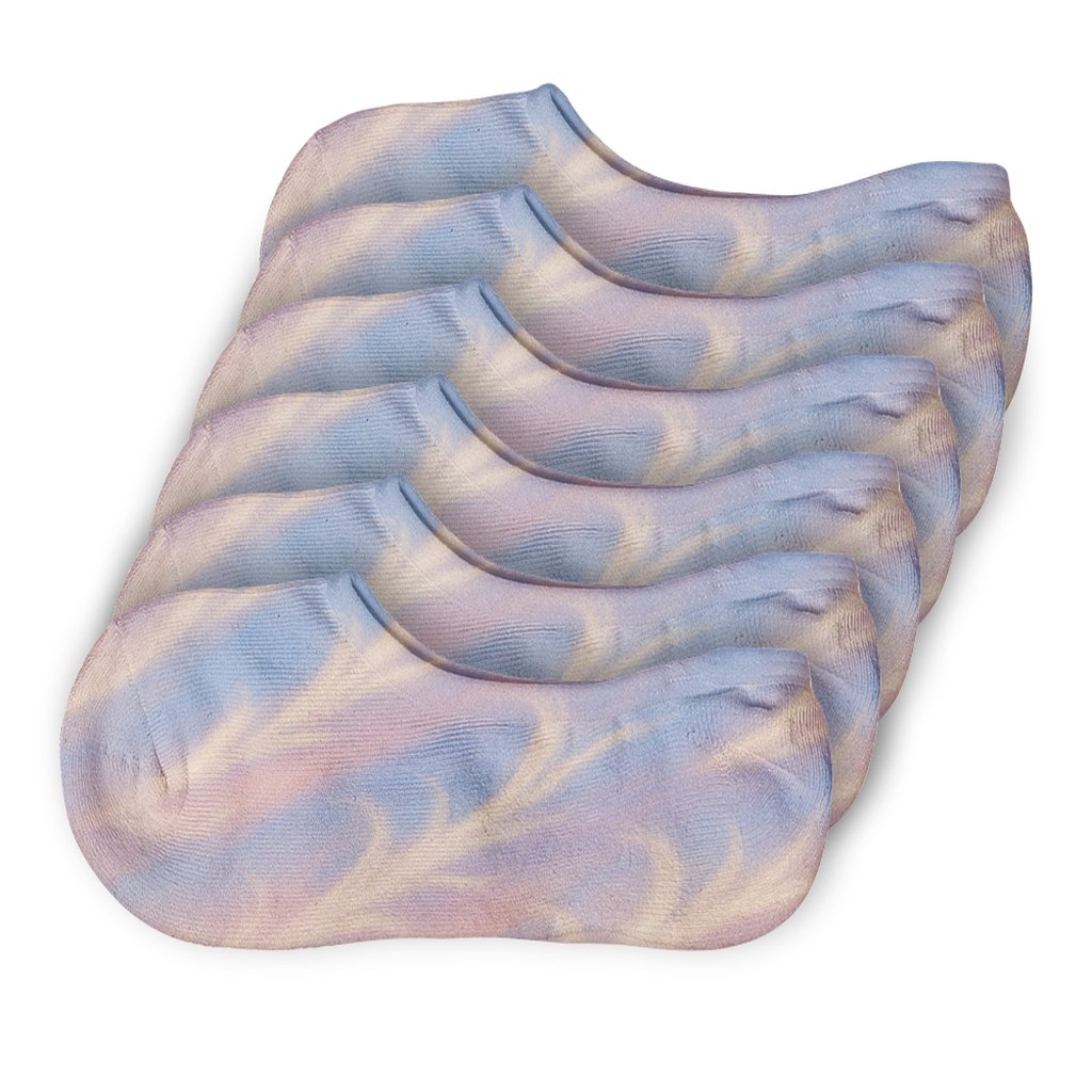 Pastel Sunrise Cirrus Drift soft cotton no-show socks
