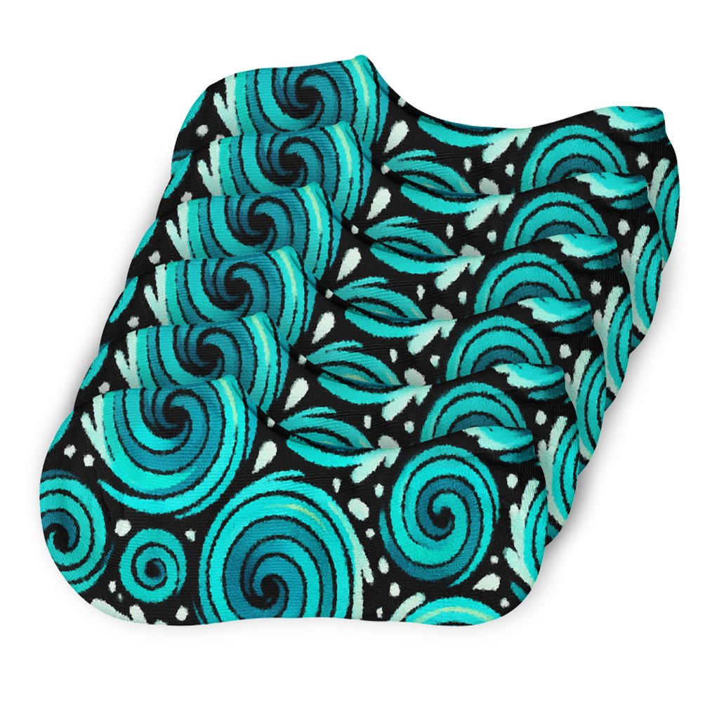 Midnight Whirlpool Mosaic comfortable invisible socks