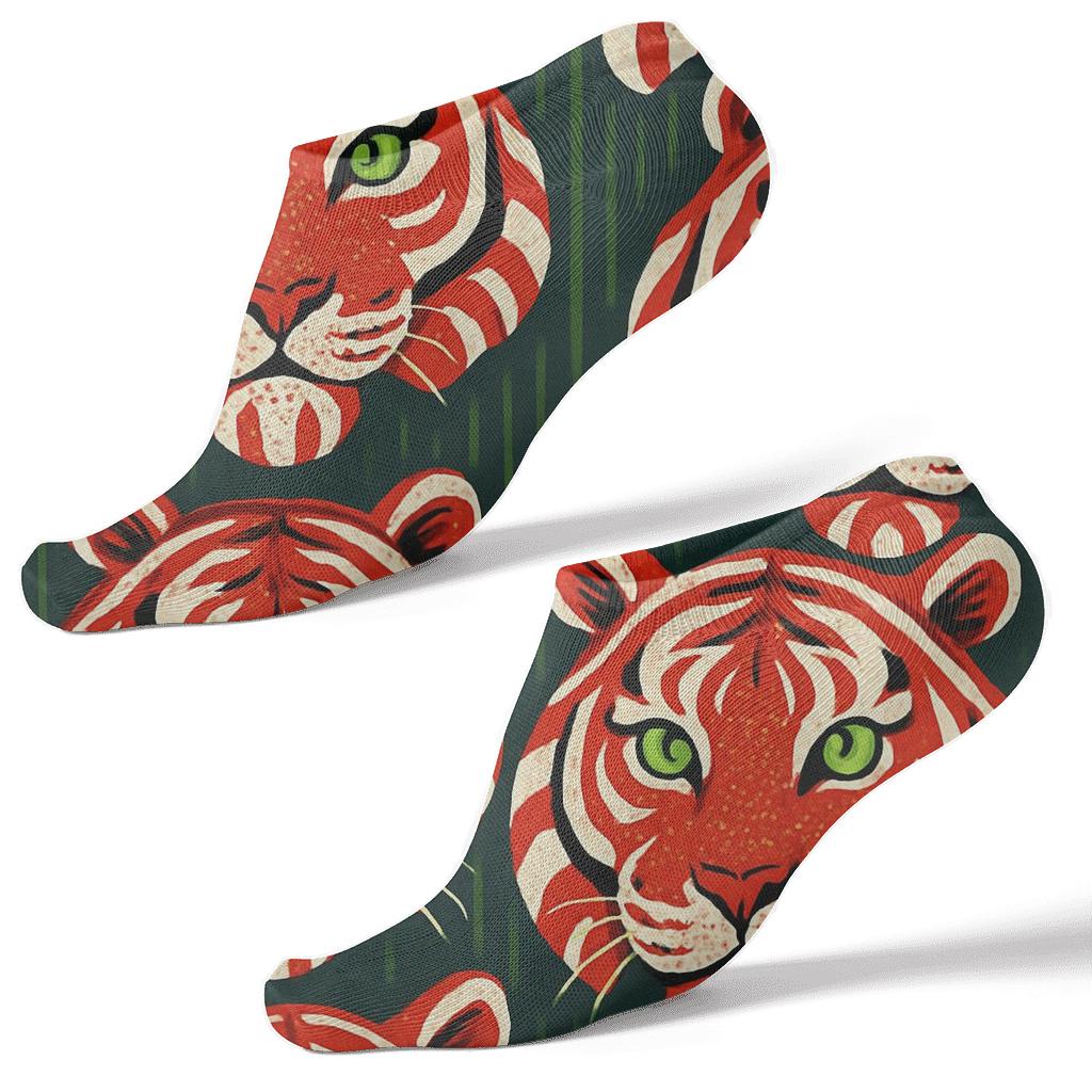 Candy Cane Tiger Stripe Repeat comfortable cotton ankle socks