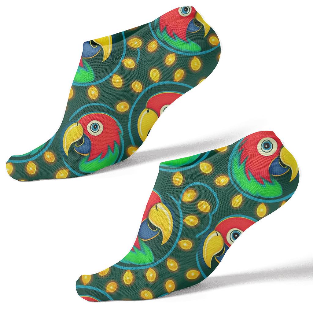 Parrot Christmas Lights Spiral stylish athletic ankle socks
