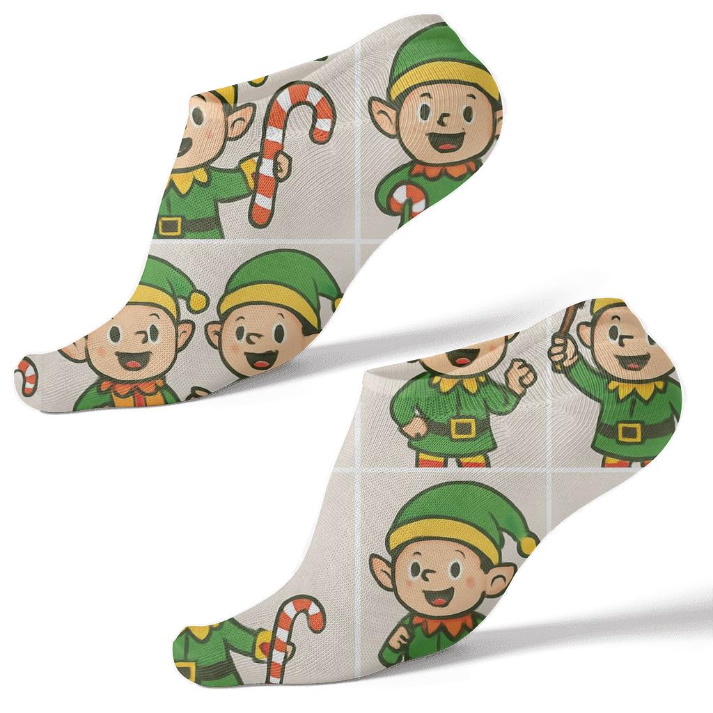 Holiday Elves Workshop Grid stylish athletic ankle socks