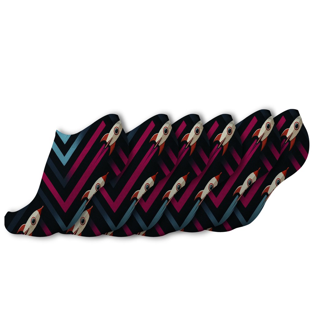 Ion Trail Chevron On Midnight Field trendy patterned ankle socks