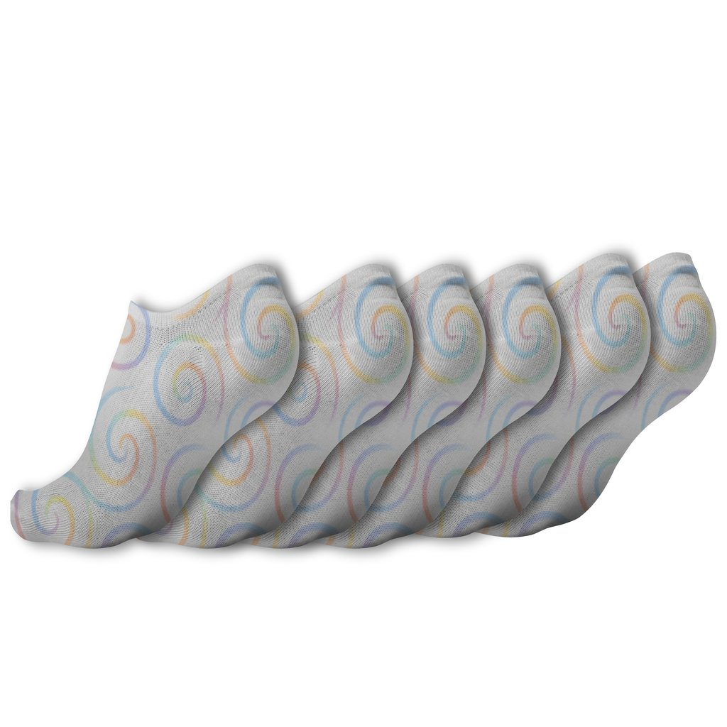 Rainbow Vapor Trail Spiral Field comfortable cotton ankle socks