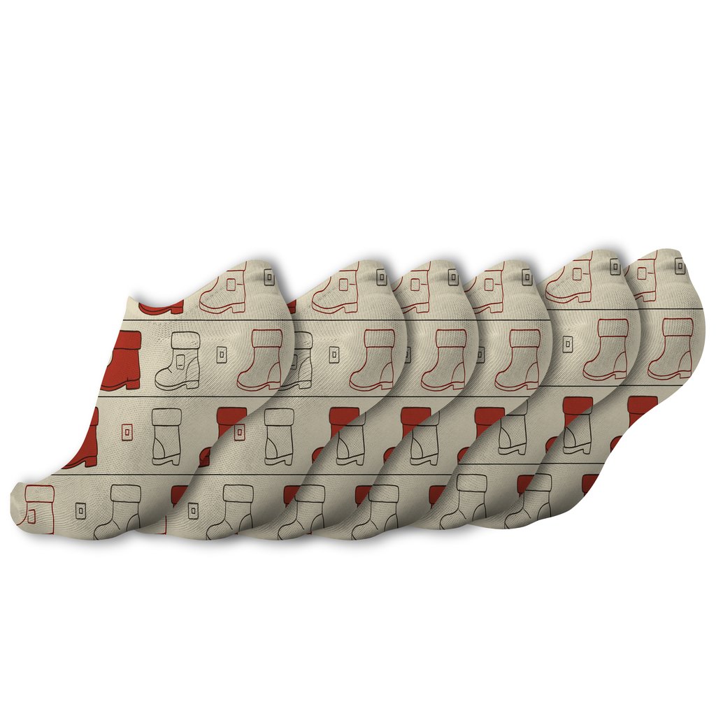 Boot And Buckle Linework Santa Edition custom ankle socks