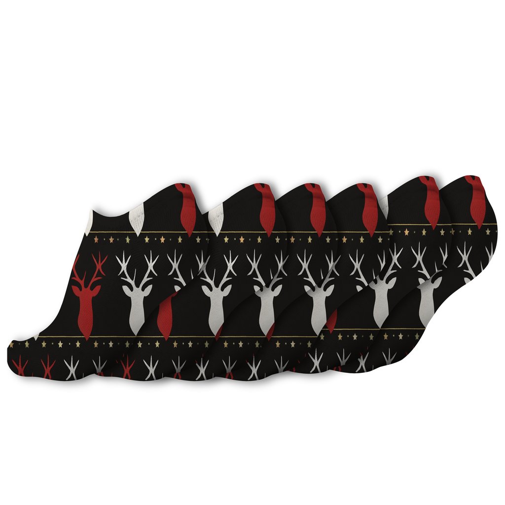 Reindeer Silhouette Starry Stripe personalized ankle socks